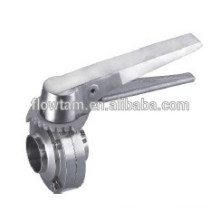 sanitary stainless steel butt-clamped butterfly valve